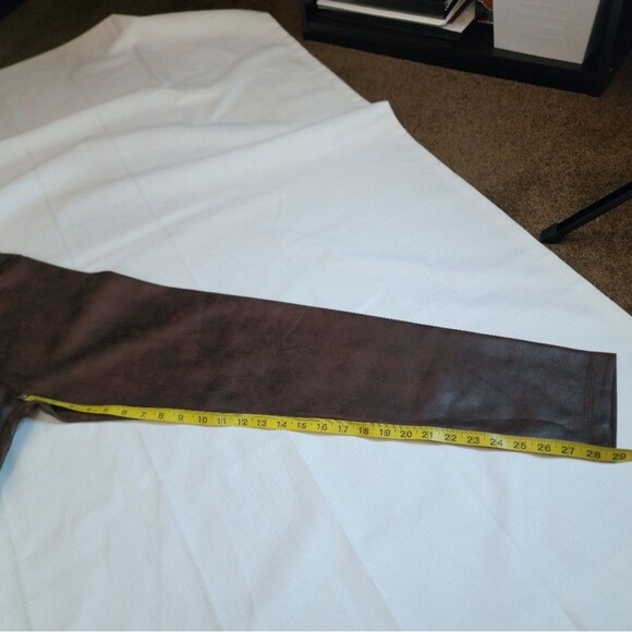 Max Studio Brown Faux Leather Pull On Pants Size Medium - Picture 7 of 8